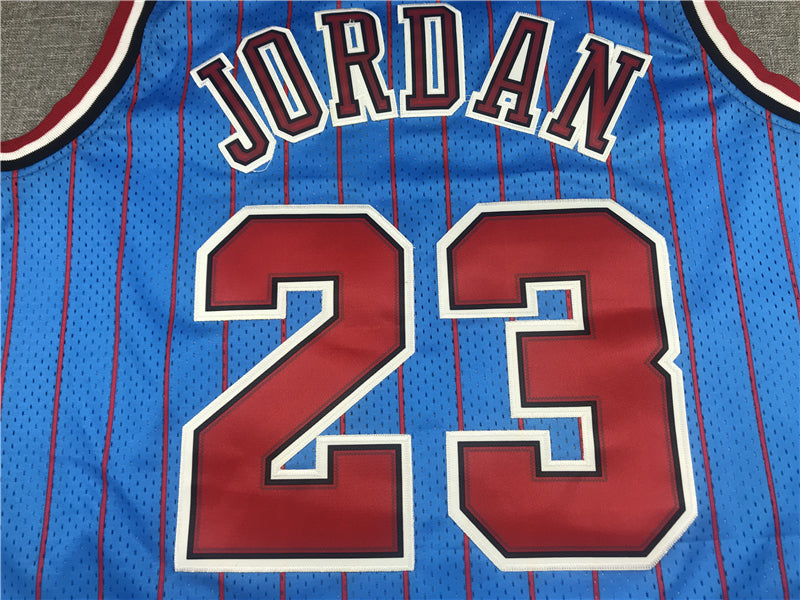 Men's Chicago Bulls Michael Jordan #23 Blue Hardwood Classics Authentic Jersey1