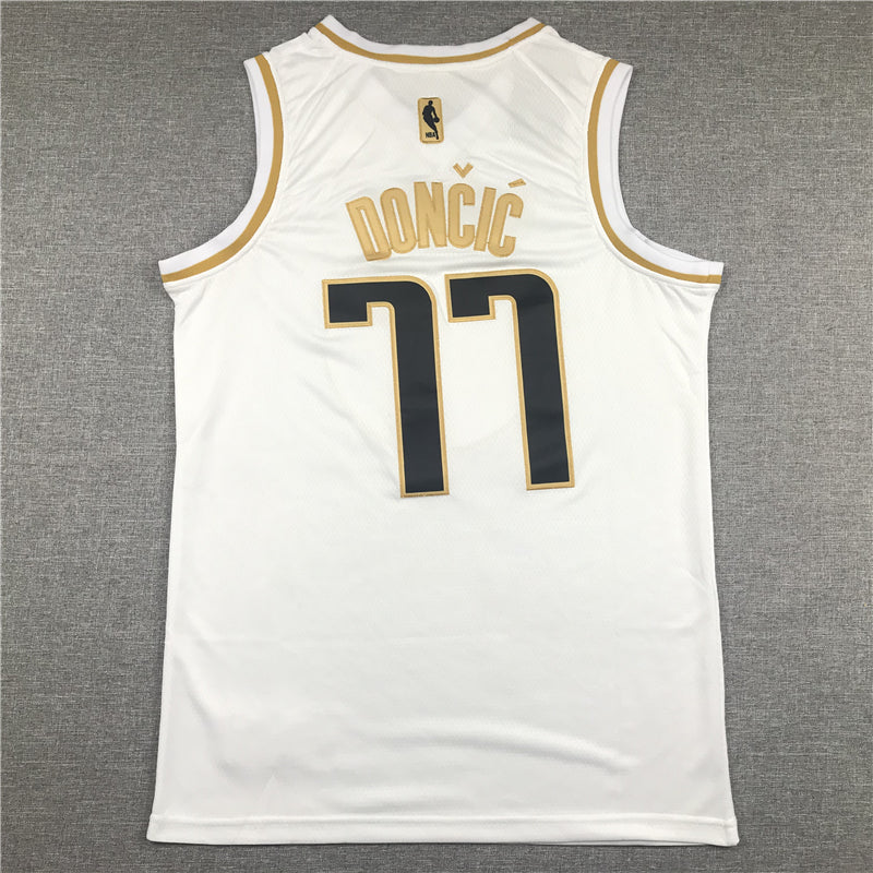 Men's Dallas Mavericks Luka Doncic #77 White Replica Jersey1