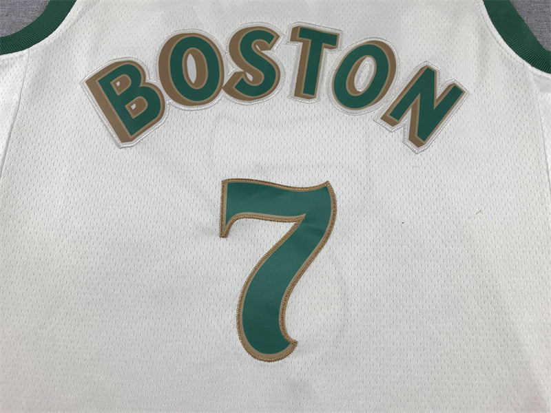 Men's Boston Celtics Jaylen Brown #7 White 2023/24 Swingman Jersey1 - City Edition