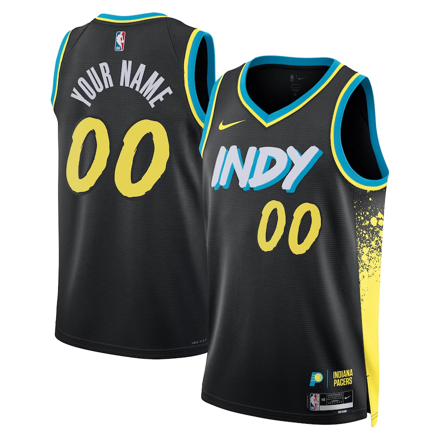 Men's Indiana Pacers Black 2023/24 Custom Swingman Jersey1 - City Edition