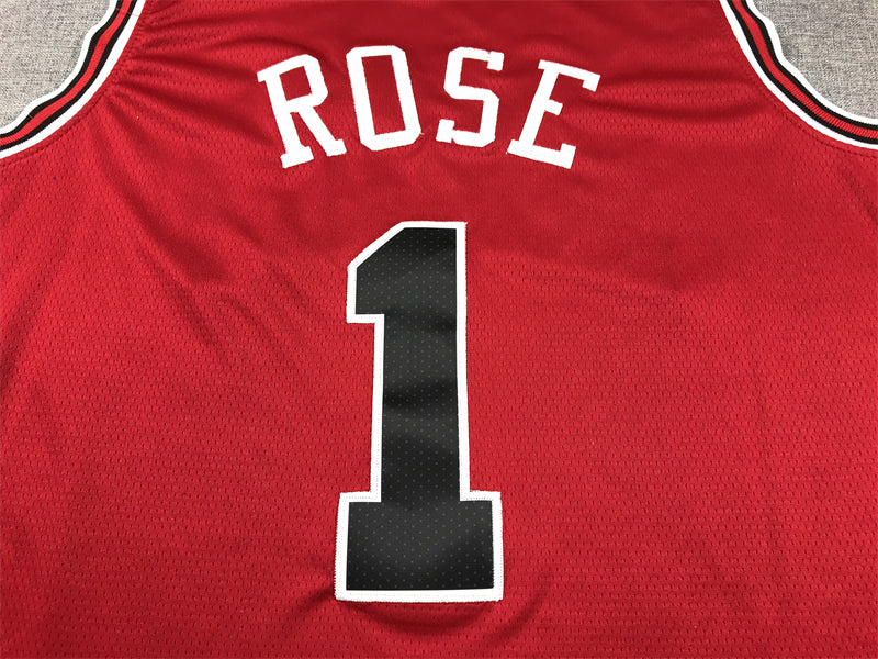 Men's Chicago Bulls Derrick Rose #1 Red Swingman Jersey1