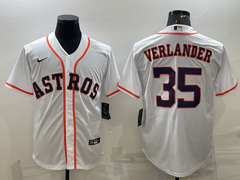 Men's Houston Astros Justin Verlander #35 White Home Replica Jersey1
