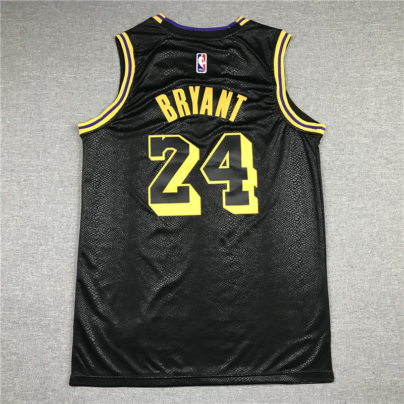 Men's Los Angeles Lakers Kobe Bryant #24 Black City Edition Swingman Jersey1