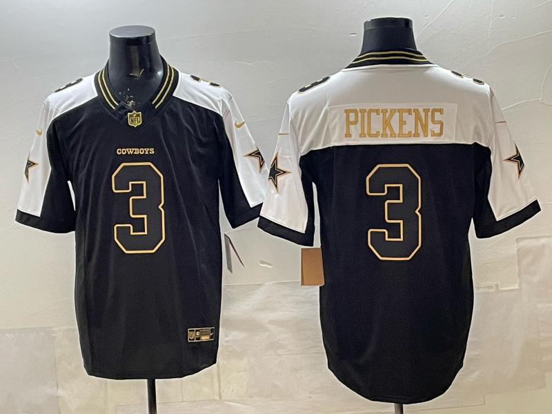 George Pickens #3 Dallas Cowboys Black Game Team Jersey - JerseysFreak