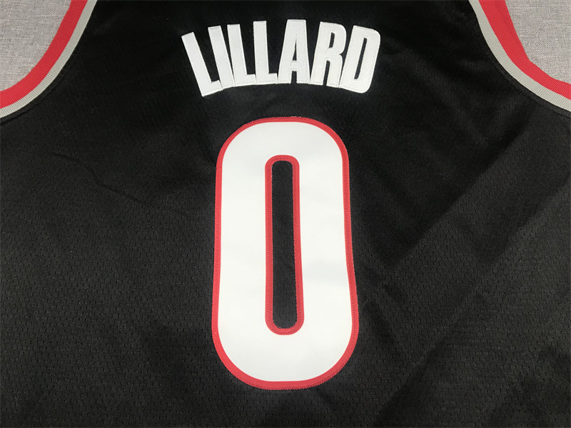 Men's Portland Trail Blazers Damian Lillard #0 Black Swingman Jersey1