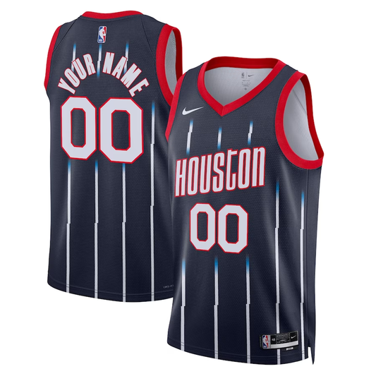 Men's Houston Rockets Navy 2022/23 Swingman Custom Jersey1 - City Edition