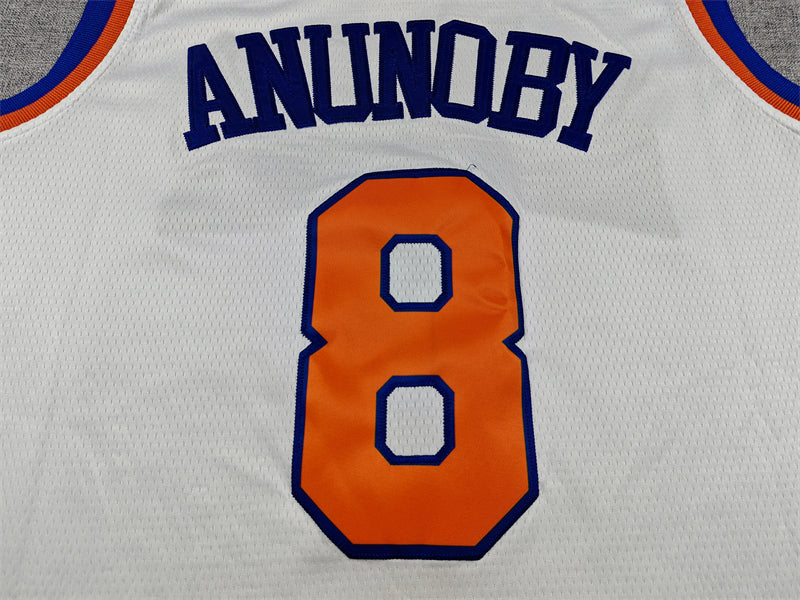 Men's New York Knicks OG Anunoby #8 White Game Jersey - Association Edition