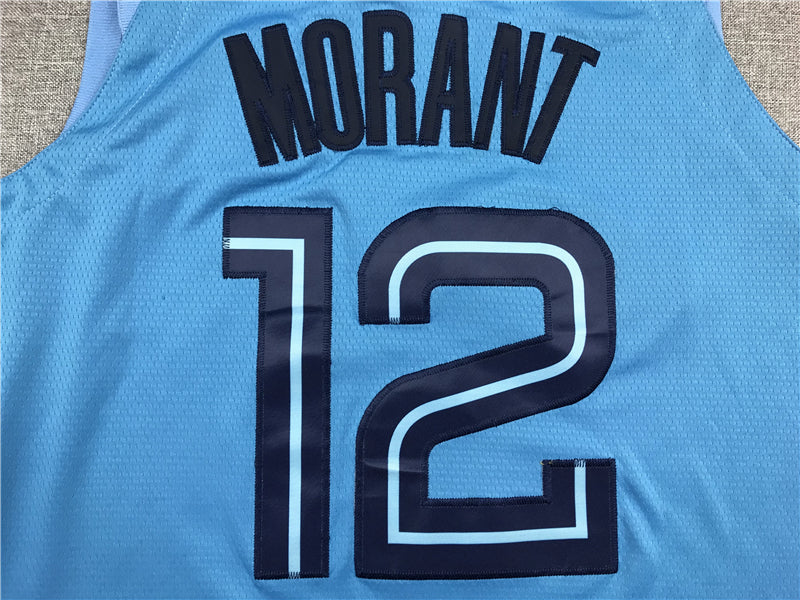 Men's Memphis Grizzlies Ja Morant #12 Blue Replica Fast Break Jersey1