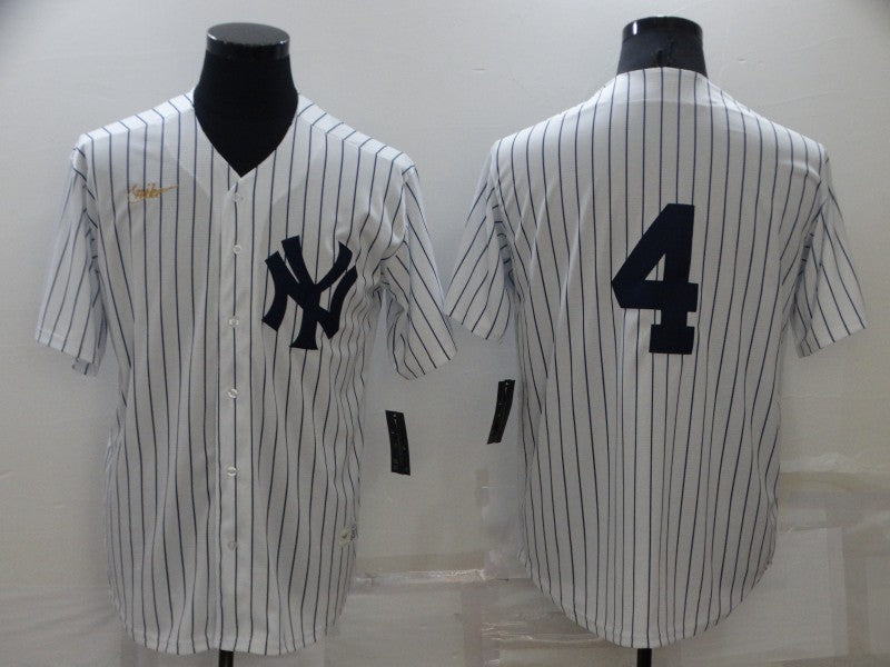 Men's New York Yankees Lou Gehrig #4 White Home Replica Player Name Jersey1