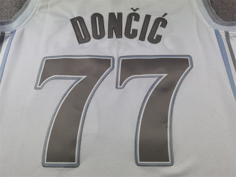 Men's Dallas Mavericks Luka Doncic #77 White 2024/25 Swingman Player Jersey1 - City Edition