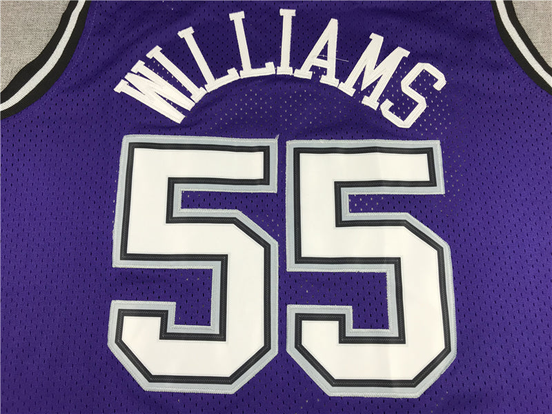 Men's Sacramento Kings Jason Williams Purple Hardwood Classics Swingman Jersey1