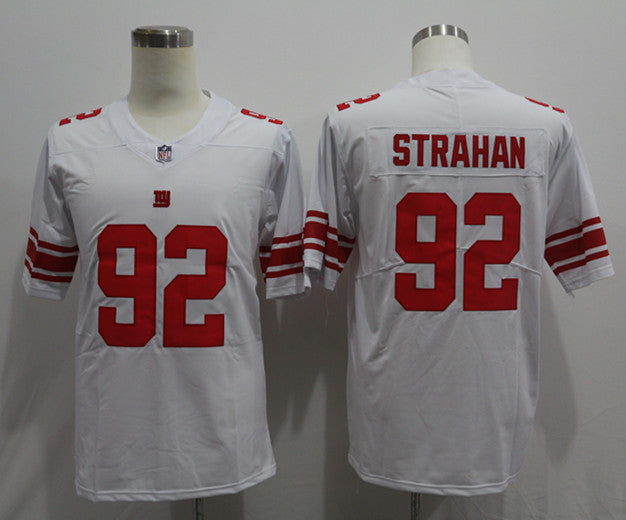 Men's New York Giants Michael Strahan #92 White Game Retired Player Jersey1