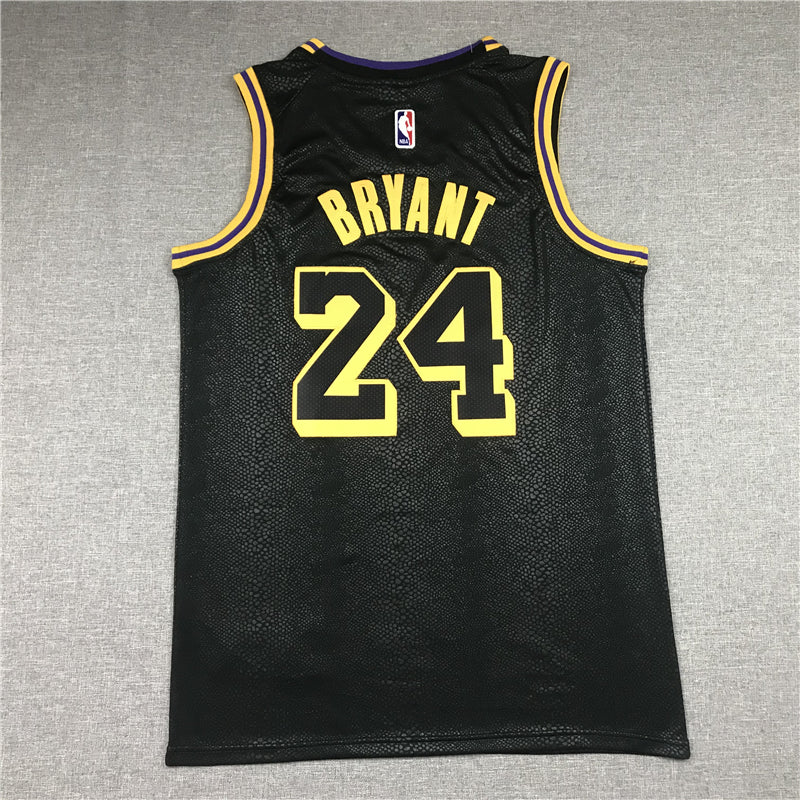 Men's Los Angeles Lakers Kobe Bryant #8-24 Black Mamba City Edition Swingman Jersey1 Black