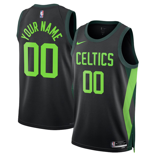 Men's Boston Celtics Black 2024/25 Custom Swingman Jersey1 - City Edition