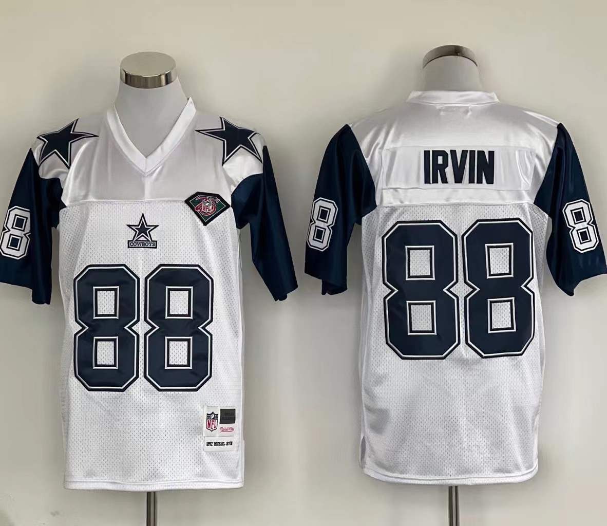 Men's Dallas Cowboys Michael Irvin Mitchell & Ness White Legacy Replica Jersey1