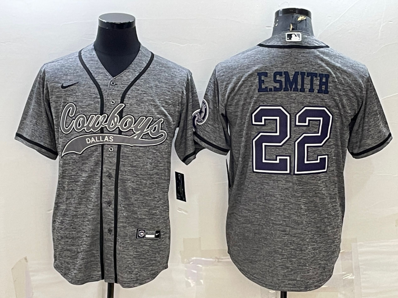 Men's Dallas Cowboys Emmitt Smith #22 Gray Player Jersey1 Joint Edition