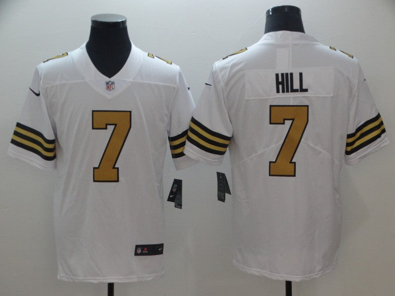 Men's New Orleans Saints Taysom Hill #7 White Player Game Jersey1