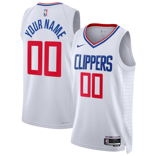 Men's LA Clippers White Swingman Custom Jersey1 - Association Edition
