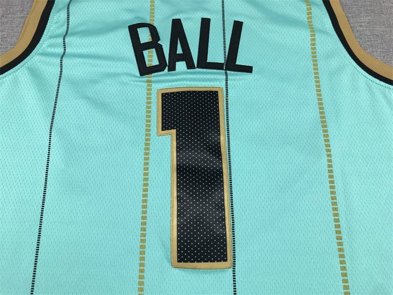 Men's Charlotte Hornets LaMelo Ball #1 Light Green 2022/23 Swingman jersey1
