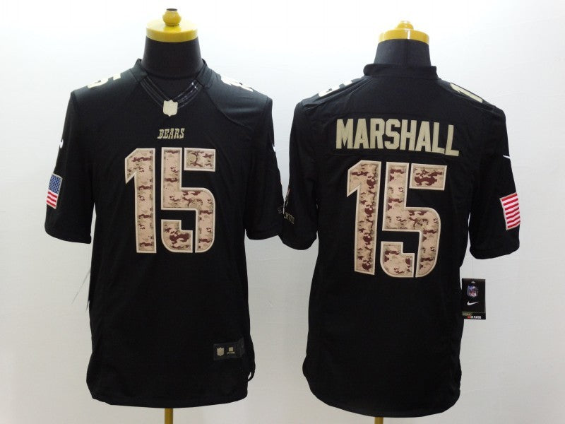 Men's Chicago Bears Brandon Marshall #15 Black Game Player Jersey1
