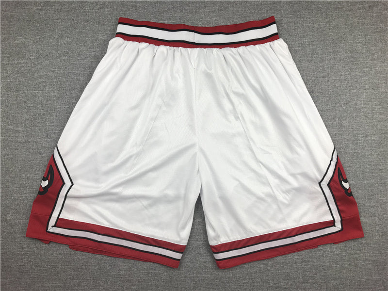 Men's Chicago Bulls White Basketball Shorts1