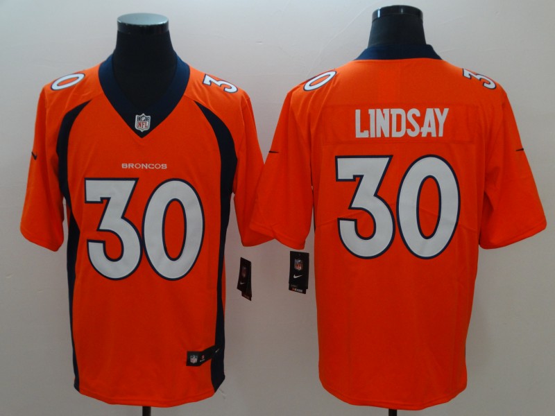 Men's Denver Broncos Phillip Lindsay #30 Orange Game Jersey1