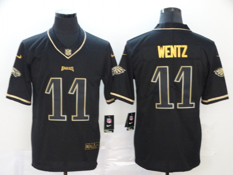 Men's Philadelphia Eagles Carson Wentz #11 Black Game Jersey1