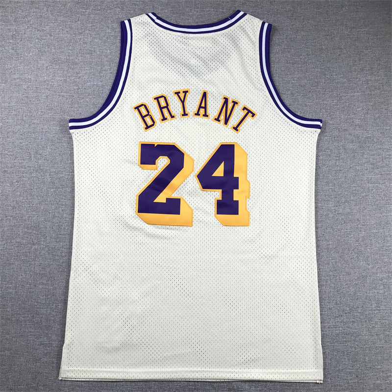 Men's Los Angeles Lakers Kobe Bryant #24 Cream Hardwood Classics Swingman Jersey1