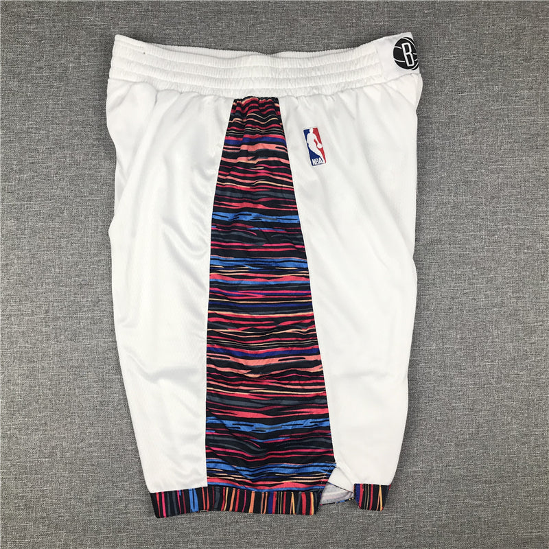 Men's Brooklyn Nets White City Edition Basketball Shorts1