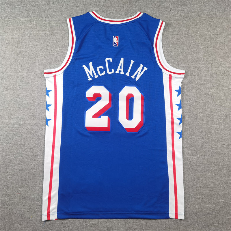Men's Philadelphia 76ers Jared McCain #20 Royal Swingman Jersey1 - Icon Edition