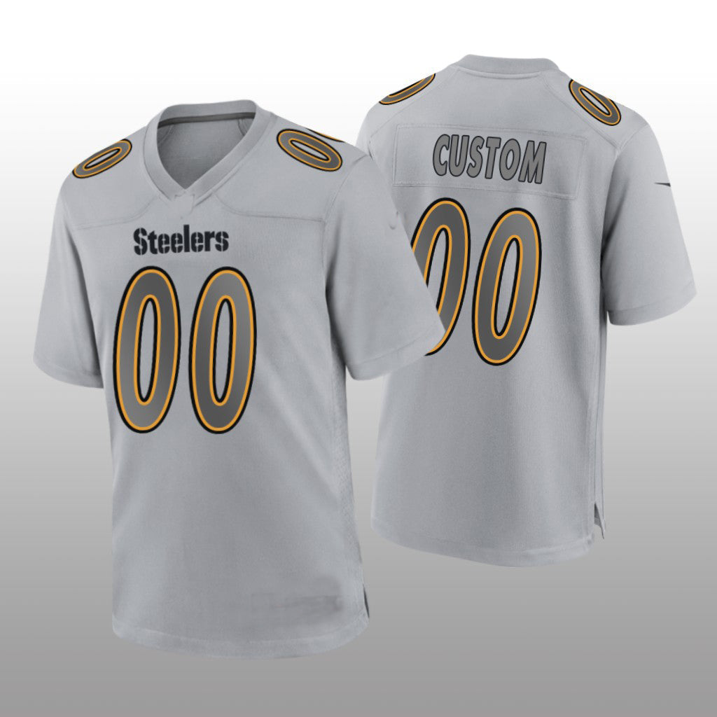 Custom1 Pittsburgh Steelers Gray Atmosphere Game Jersey1 Stitched American Football Jerseys
