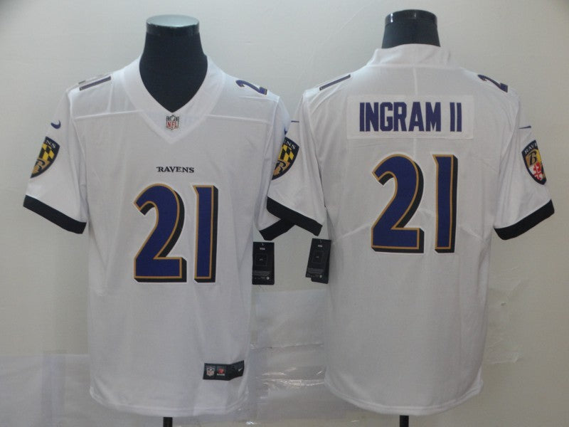 Men's Baltimore Ravens Mark Ingram II #21 White Game Jersey1