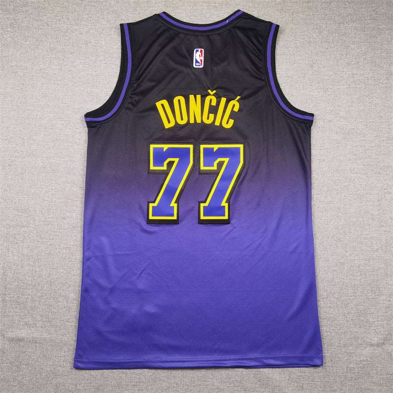 Men's Los Angeles Lakers Luka Doncic #77 Purple 2024/25 Swingman Player Jersey1 - City Edition