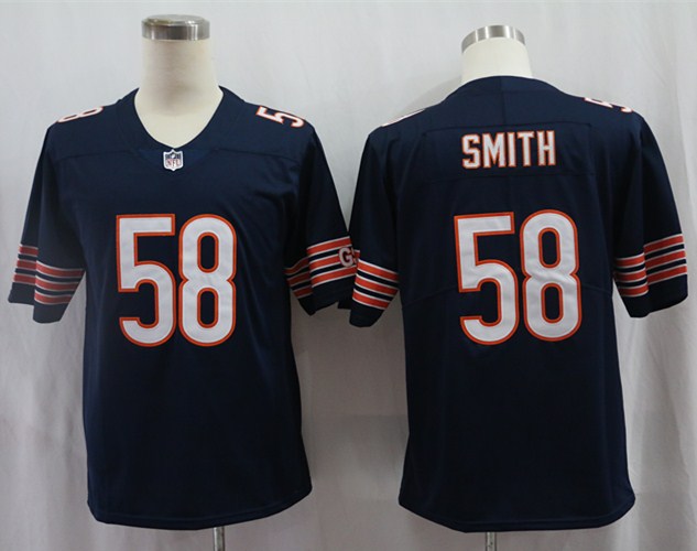 Men's Chicago Bears Roquan Smith #58 Navy Game Jersey1
