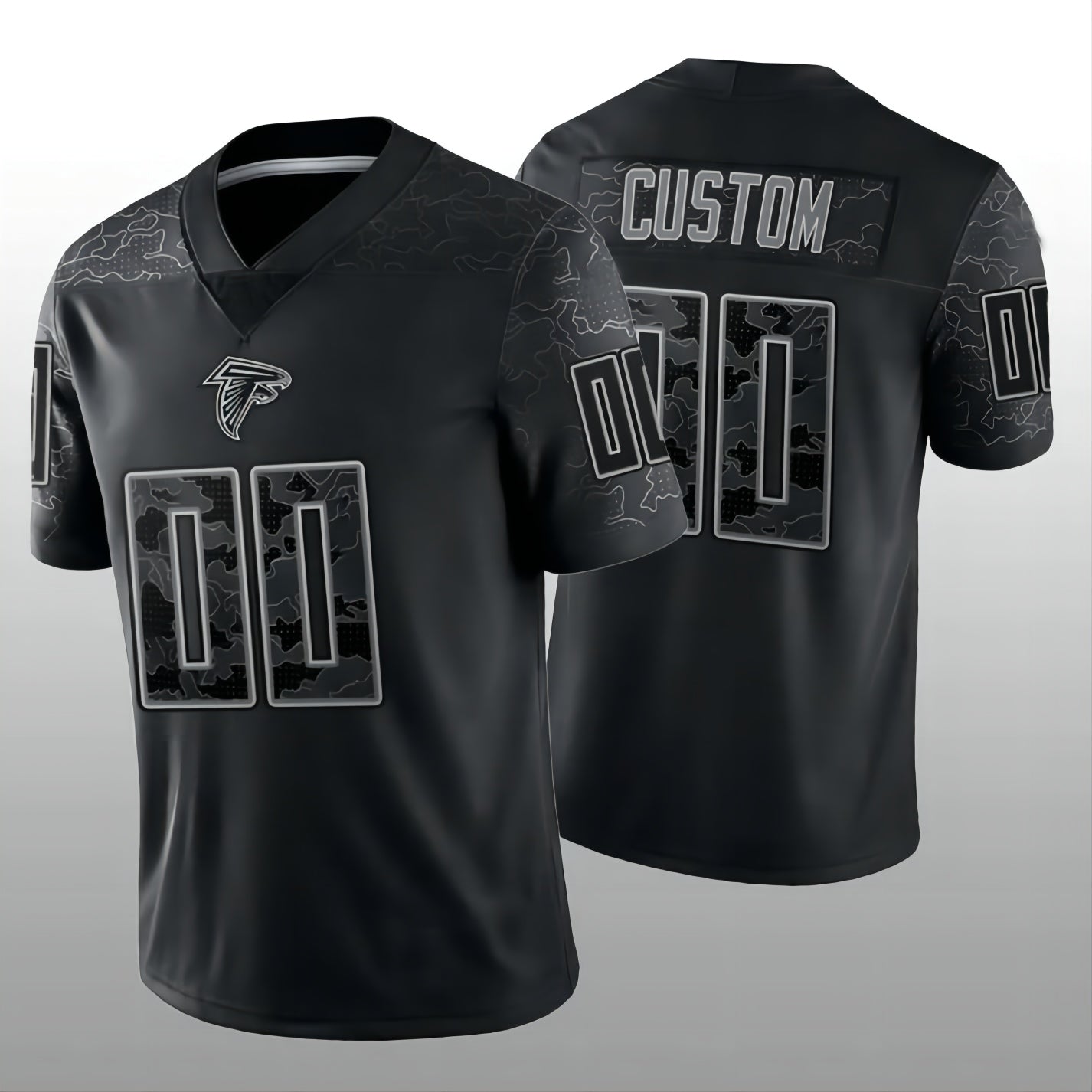 Custom1 Atlanta Falcons Football Jerseys Stitched Black RFLCTV Limited Jersey1 American Jerseys
