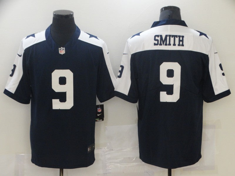 Men's Dallas Cowboys Emmitt Smith #9 Navy Game Jersey1