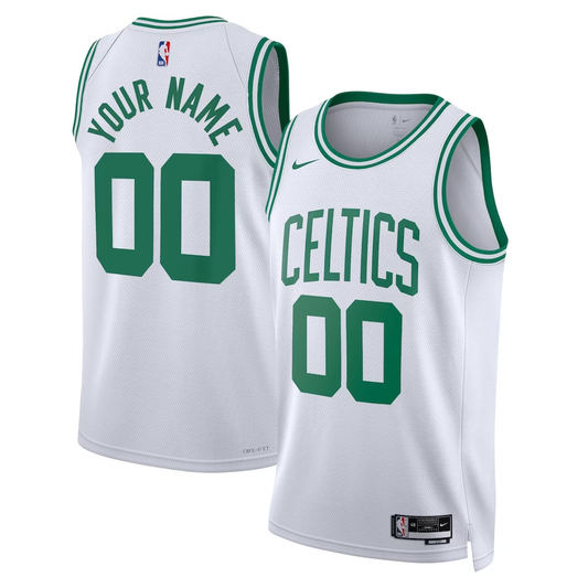 Men's Boston Celtics White Swingman Custom Jersey1 - Association Edition