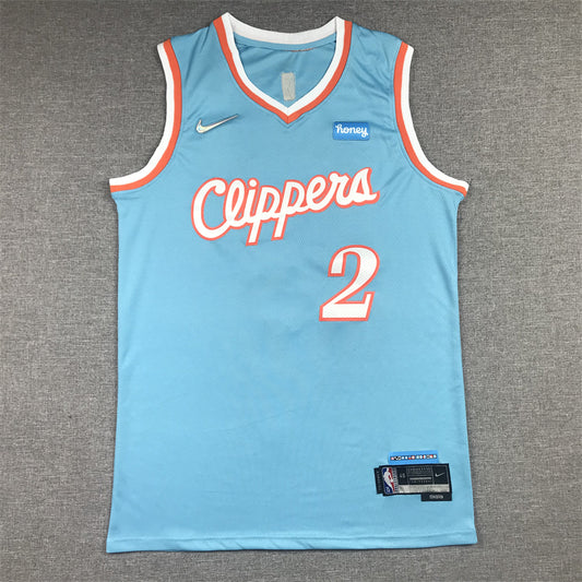 Men's LA Clippers Kawhi Leonard Blue 2021/22 Swingman Jersey1 - City Edition