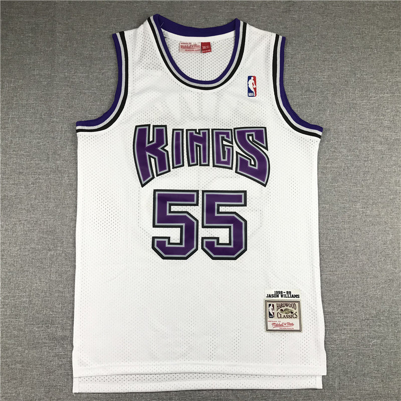 Men's Sacramento Kings Jason Williams White Hardwood Classics Swingman Jersey1