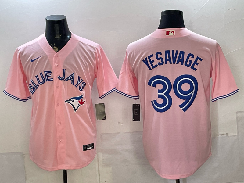 Men's Toronto Blue Jays Trey Yesavage #39 Pink Replica Player Jersey