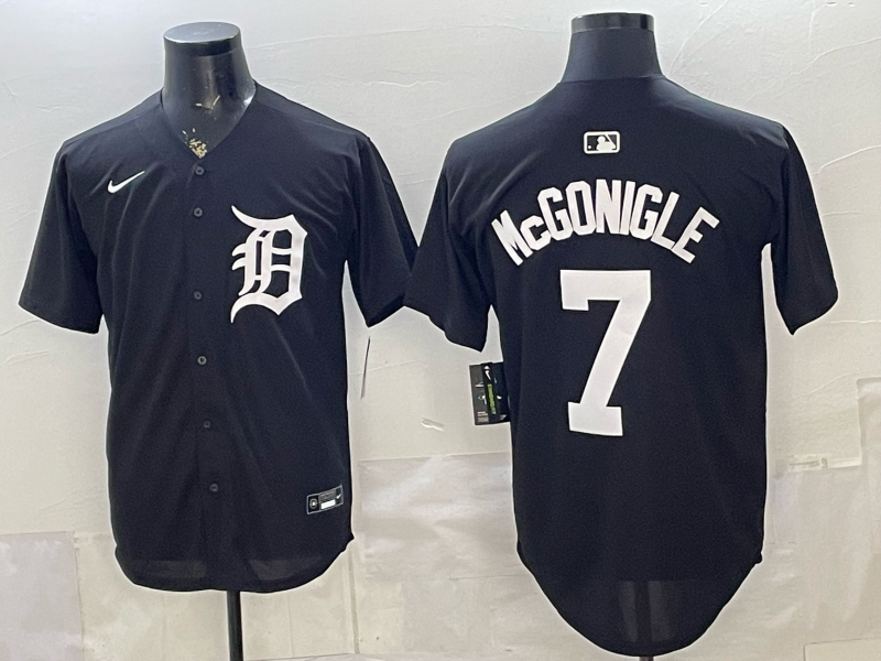 Men's Detroit Tigers Kevin McGonigle #7 Black Limited Player Jersey