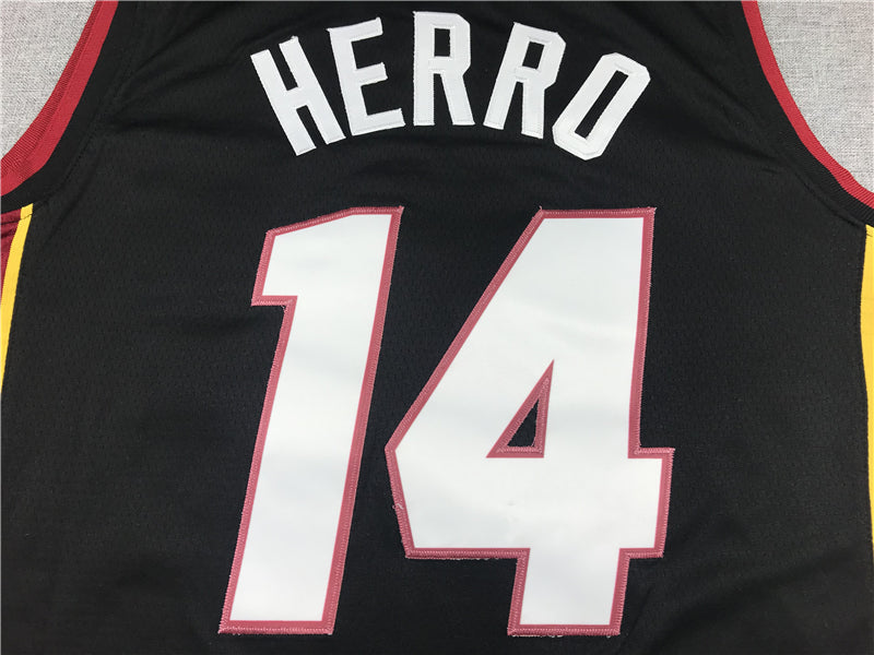 Men's Miami Heat Tyler Herro #14 Black 2022/23 Fast Break Replica Jersey1 - Icon Edition