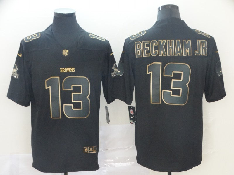 Men's Cleveland Browns Odell Beckham Jr. Black Game Player Jersey1