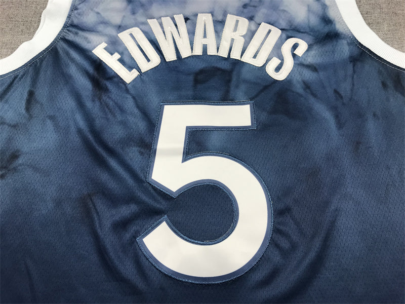 Men's Minnesota Timberwolves Anthony Edwards #5 Blue 2023/24 Swingman Jersey1 - City Edition