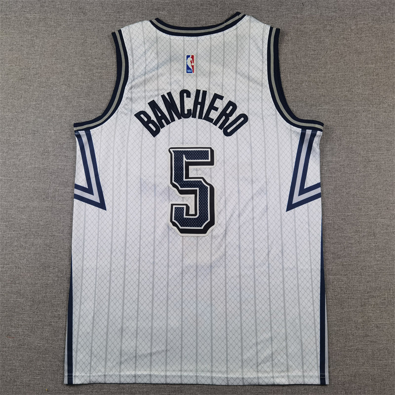 Men's Orlando Magic Paolo Banchero #5 Silver 2024/25 Swingman Player Jersey1 - City Edition