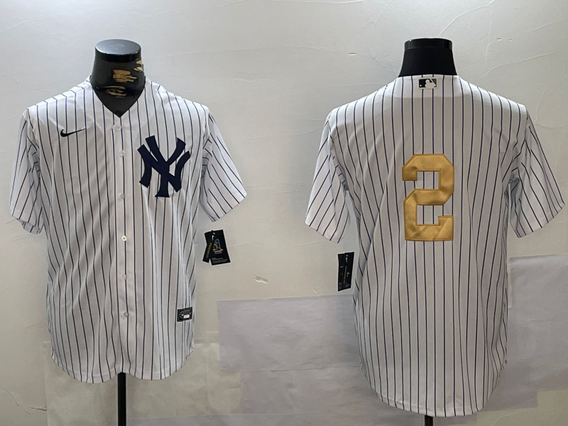 Men's New York Yankees Derek Jeter #2 White Game Team Jersey1