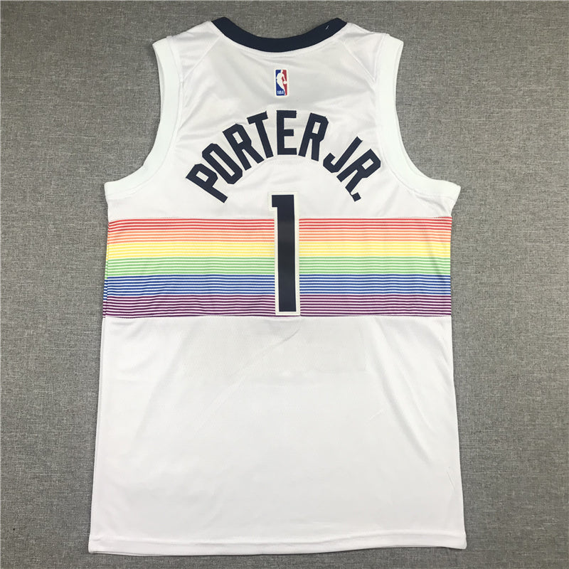 Men's Denver Nuggets Michael Porter Jr. White Swingman Player Jersey1