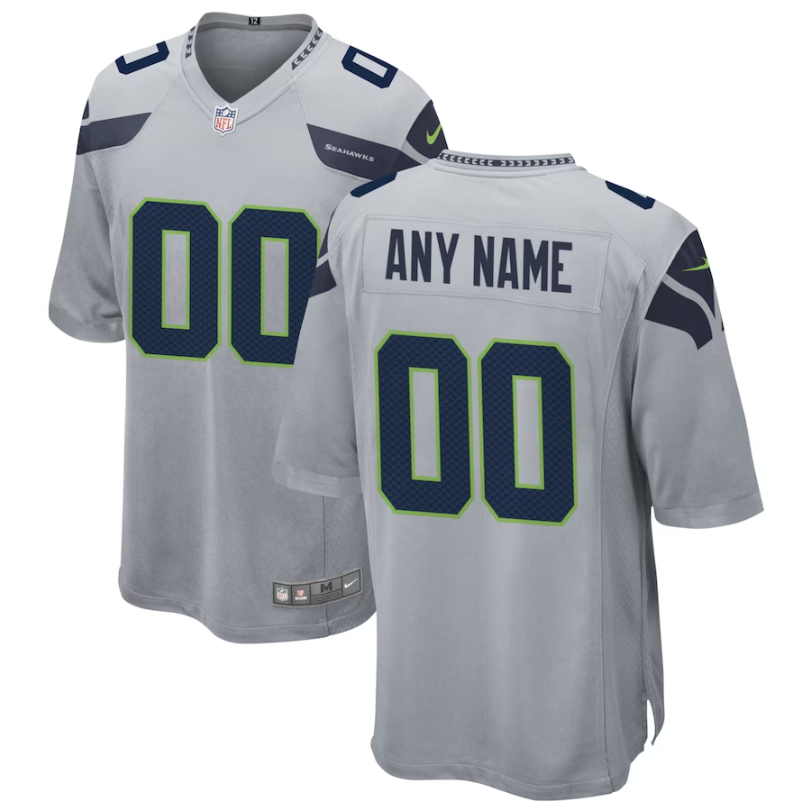 Seattle Seahawks Gray Alternate Custom Jersey