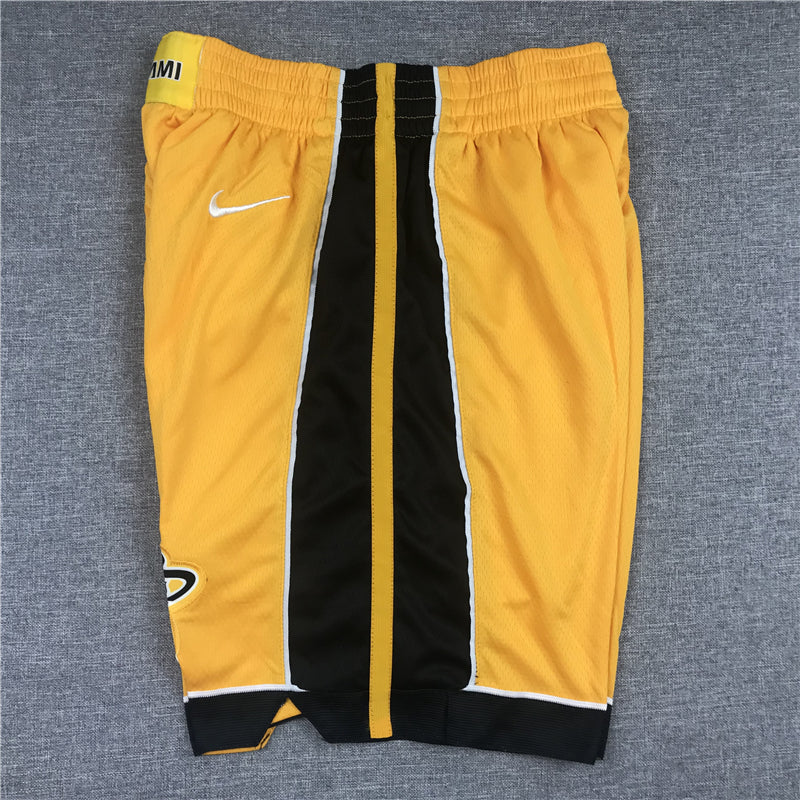 Men's Miami Heat Yellow 2020/21 Earned Edition Basketball Shorts1