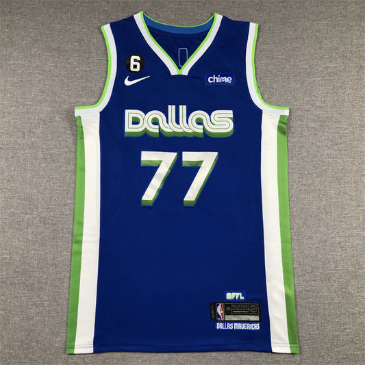 Men's Dallas Mavericks Luka Doncic #77 Blue 2022/23 Swingman Jersey1 - City Edition
